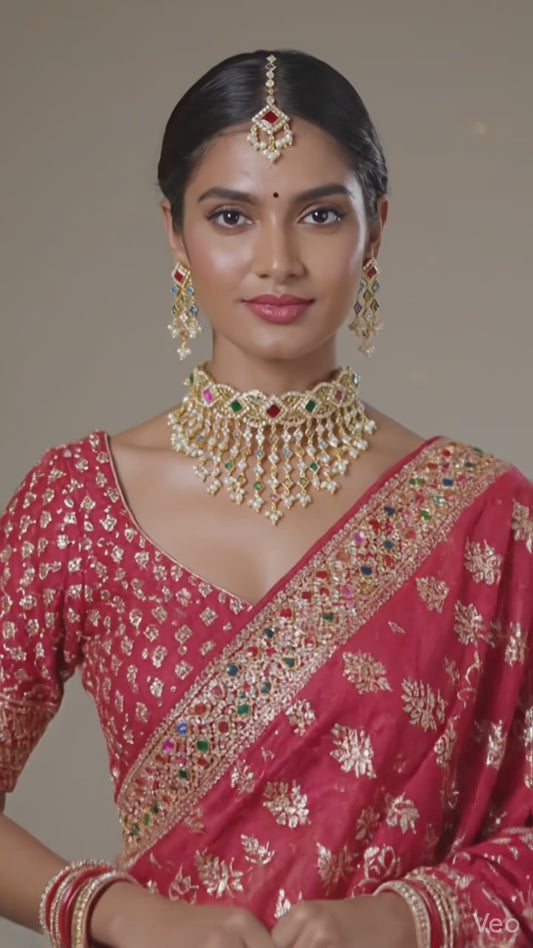 Beautiful Jadau Necklace Set